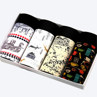 4 sztuk/partia bielizna męska bokserki moda drukowane majtki męskie kalesony bokserki wygodne marki Boxershort szorty 4